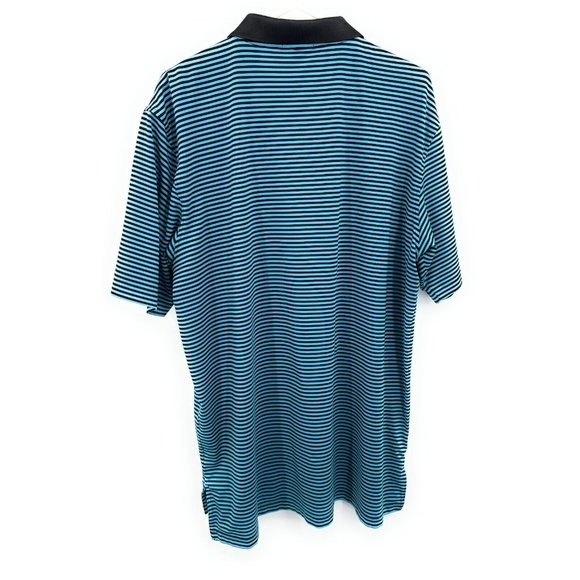 Peter Millar Summer Comfort Polo Shirt Size XL Blue Black Striped Embroidered - Picture 5 of 6